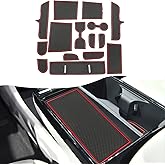 SXCY for 2025 2026 Hyundai Tucson Cup Holder Inserts Liner [Full Wire Button Console Only] 2025 2026 Tucson Door Slot Mats 20