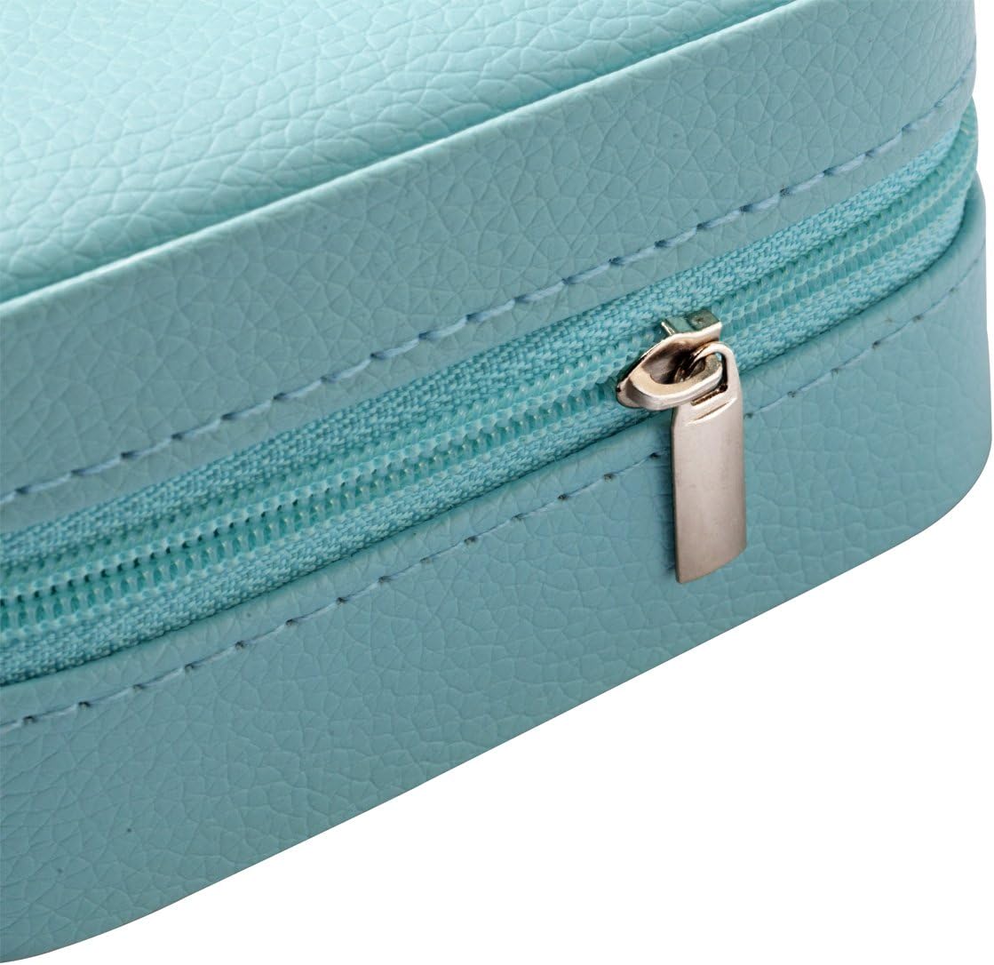 Vlando Small Travel Jewelry Box Organizer Display Case for Girls Women Gift Rings Earrings Necklaces Storage, Blue: Home & Kitchen