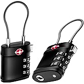 LUGGEX TSA Locks for Luggage, Luggage Lock, Suitcases Locks TSA Approved, Durable & Ease of Use (Black, 2 Pack)