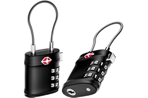 LUGGEX TSA Locks for Luggage, Luggage Lock, Suitcases Locks TSA Approved, Durable & Ease of Use (Black, 2 Pack)