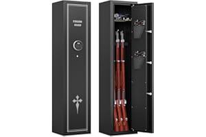 SAPITAL 2-3 Gun Safe Gun Safes for Rifles and Pistols Rifle Safe Quick Access Long Gun Safes for Rifles Electronic Locking Gun Cabinet with Pistols Pockets Adjustable Gun Rack for Home Office Warehouse
