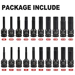 SEKETMAN 20Pcs 1/2" Drive Master Impact Hex Bit