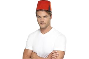Smiffy’s Red Fez Hat With Black Tassel, One Size
