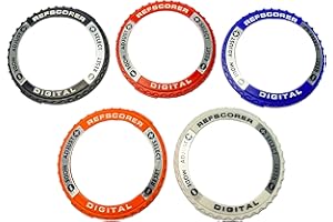 RefStuff RefScorer A 5 Pack Interchangeable Top Ring Bezels for The Digital New v2.021 Referee Watch Pack A (Original Silver Black, Red, Navy Dark Blue, Orange and White)