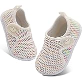 FEETCITY Baby Boys Girls First Walking Shoes Infant Sneakers Crib Shoes Breathable Lightweight Slip On Shoes