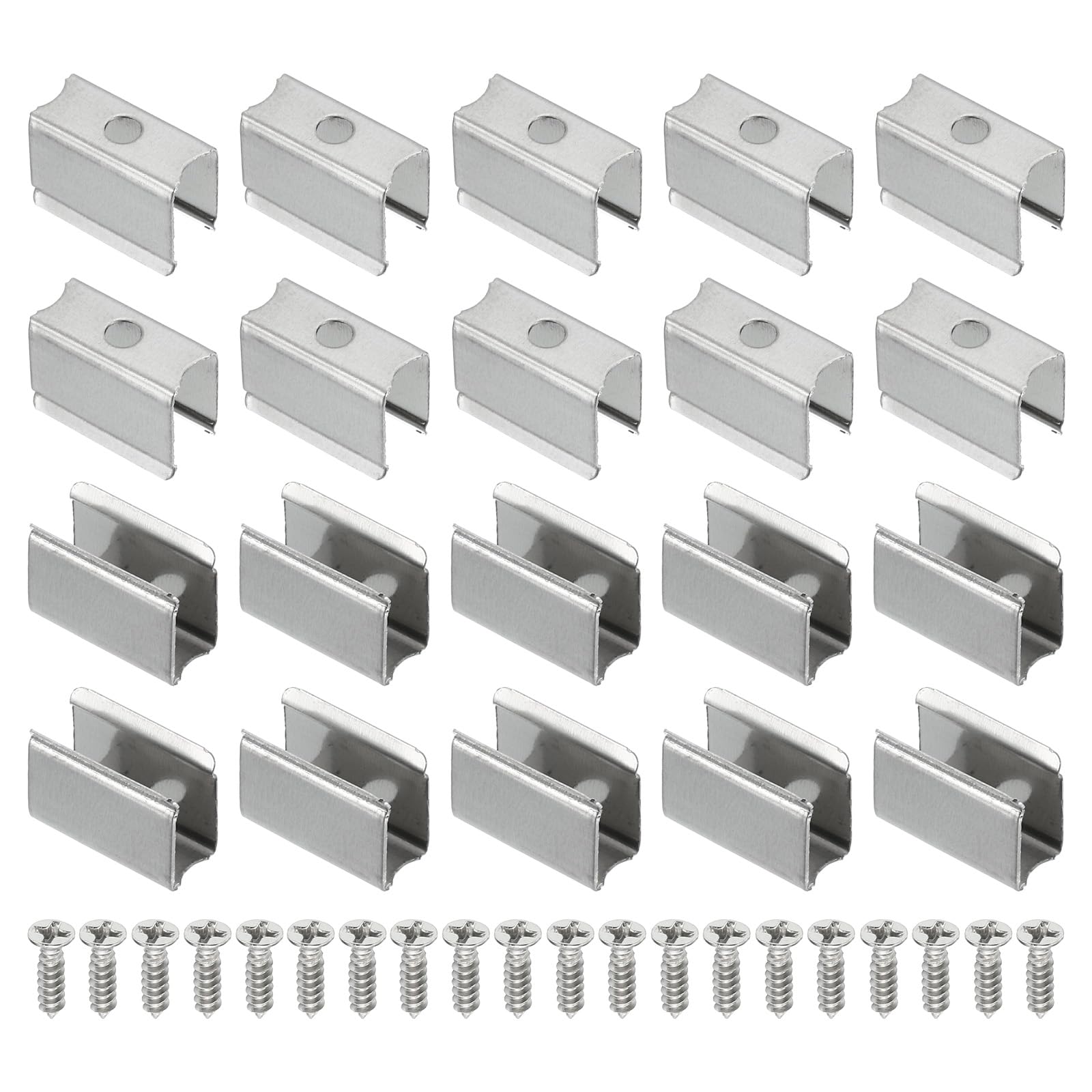 PATIKIL LED Strip Clips, 120pcs Stainless Steel Mounting Brackets Fixing Clip Clamp Support Holder with Screws for 6mm to 7.5mm LED Strip Lighting Cable — image 1