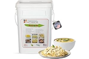 NuManna Grab-n-Go Bucket 80 Servings GMO Free, No Added Preservatives Easy to Prepare Emergency Food Storage Bucket Family Meat Survival Pack Made In USA 25+ Year Shelf Life