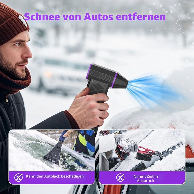 Elektrisches Staubgebläse mit 130000RPM, Leistungsstarker Druckluft-Staubwedel, 4-Stufig Einstellbar, Akku Betrieben, Reinigungsset mit HD-Display, Electric Air Duster für Tastatur, PC und Auto