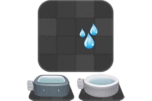 Winceed 85 inch Hot Tub Mat, 9mm Thickness Hot Tub Mat for Inflatable Tub Outdoor Indoor, Absorbent Spa Pool Flooring Protector Pad, EVA Foam Padding for Portable Round/Square Hot Tubs (Black)