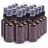 Small Amber Glass Spray Bottles For Essential Oils, 2oz Empty Fine Mist Mini Spray Bottles, Set of 18