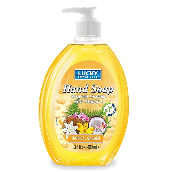 LUCKY SUPER SOFT LIQUID HAND SOAP, TROPICAL GARDEN,...