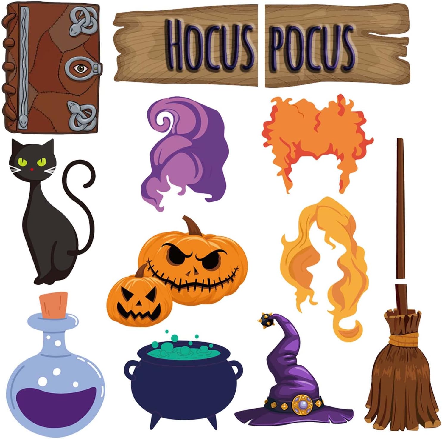 Garage Door Decorations - Trunk or Treat Car Decorations Kit for SUV, Halloween Hocus Pocus Car Archway Garage Decor with Glue Dots