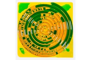 Onyoloy Sensory Floor Lava Tiles: Sensory Liquid Tiles Colorful Liquid Fusion Activity Play Mat, Textured Sensory Lava Mat, for Ages 3 to Adult, Square (Yellow Green) 11.8" X 11.8" Set of 1