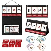 ANSTROUT CVC Word Builder Desktop Pocket Chart with 107 Phonics Flash Cards, Kids Word Builder Games for Learn to Read CVC CVCC CCVC Words, Phonics Learning Tool for Preschool Kindergarten Classroom.