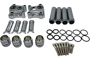 M Maintenanse Pushrod Cover Lifter Block Cover For Harley Twin Cam Street Glide Road King Electra Glide Tri Ultra Dyna Fit Street Bob Softail Fatboy 99-17 (BG384B)