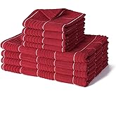 Glynniss Red Kitchen Towels and Dishcloths Set, Dish Towels and Dish Rags Set for Washing Dishes, Cleaning and Drying Pack of 8 (red)