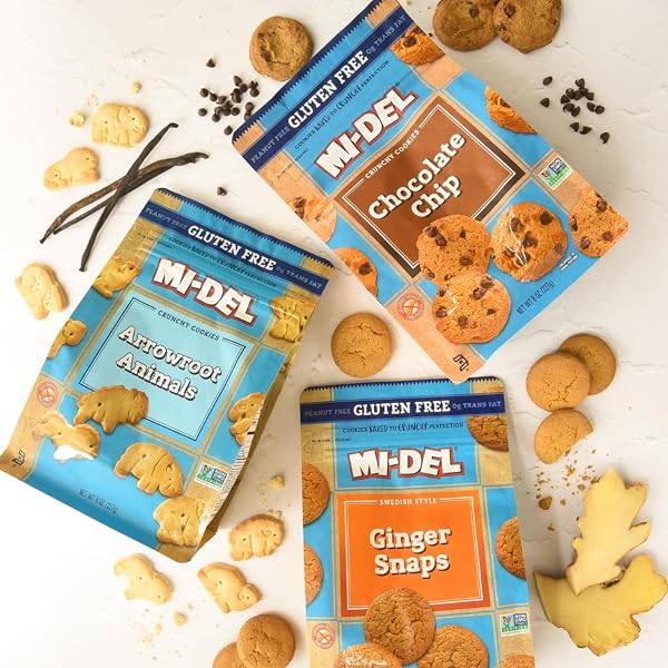 MI-DEL GLUTEN FREE GINGER SNAPS – NON GMO CERTIFIED, 0G TRANS FAT SWEDISH GINGER SNAPS COOKIES OLD FASHIONED (PACK OF 1)