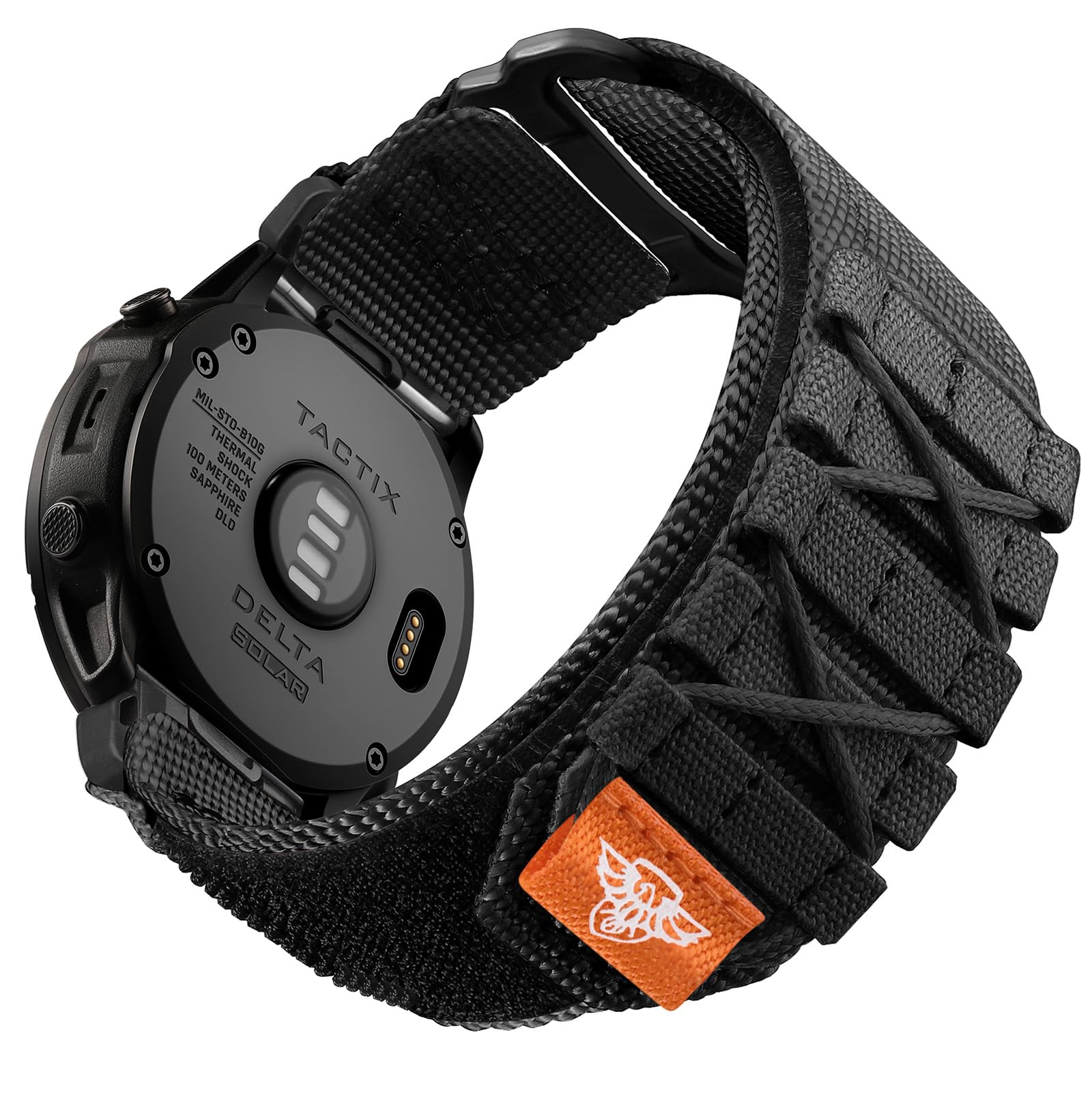 Bandletic Tactical Nylon Compatible with Garmin Fenix 8 51mm 7X 6X 5X Watch Band - 26mm Quick Fit Rugged Strap for Fenix 7X 6X Pro/5X Plus/3/3 HR/Instinct 2X Solar 3 50mm /Enduro/Quatix/Tactix/Epix