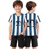Soccer Jersey Kids Boys & Girls Football Jersey Shirt V Neck Mesh Tee Casual Short Sleeve Tops