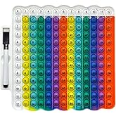 Educational e1 Multiplication Table pop Fidget Toy Rainbow Colors with Dry Erase Marker Stress Relieving Toy Memory Addition Game 3rd Grade pop 12x12 Rainbow Board Math manipulatives