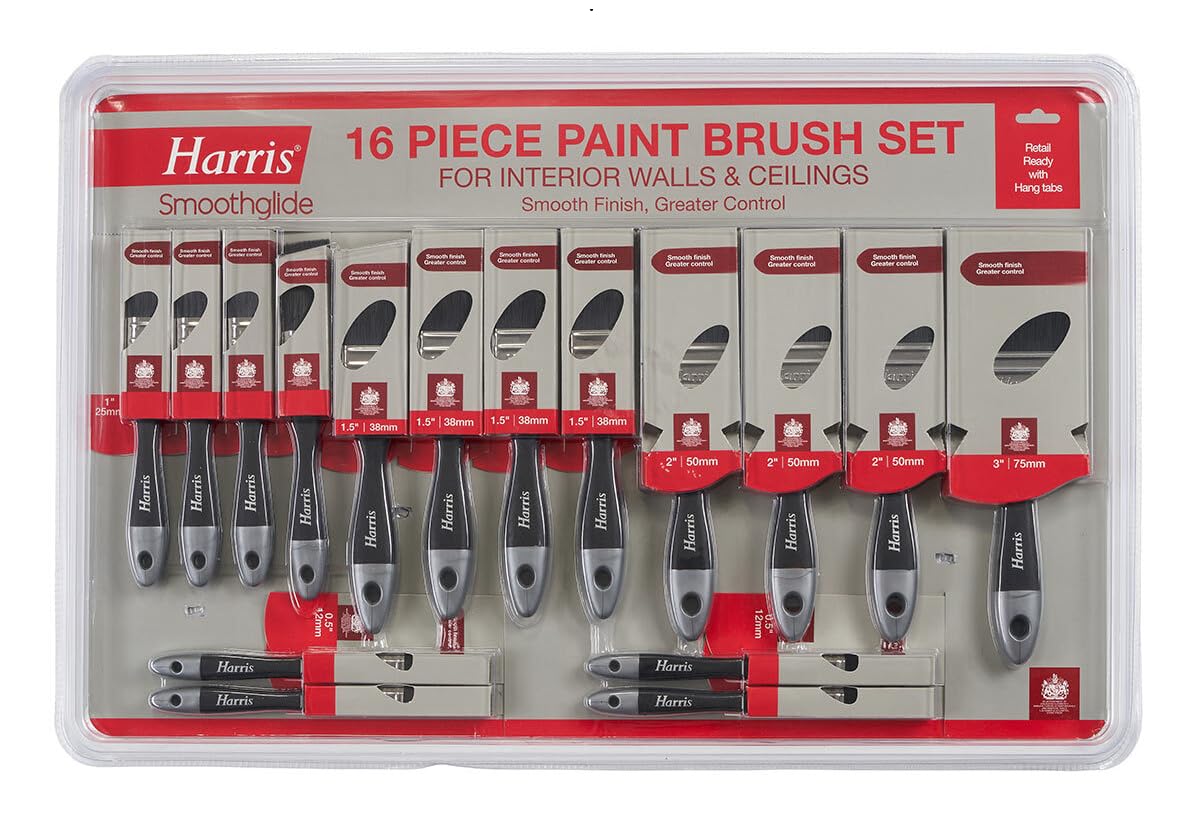 Harris Smoothglide 16 Piece Quality Paint Brush Set Paintbrushes