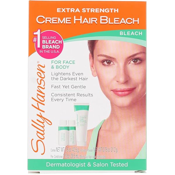 SALLY HANSEN EXTRA STRENGTH CRÈME BODY BLEACH KIT | FACE & BODY HAIR LIGHTENING CREAM WITH ALOE | COMPLETE BLEACH SYSTEM (PACKAGE MAY VARY)
