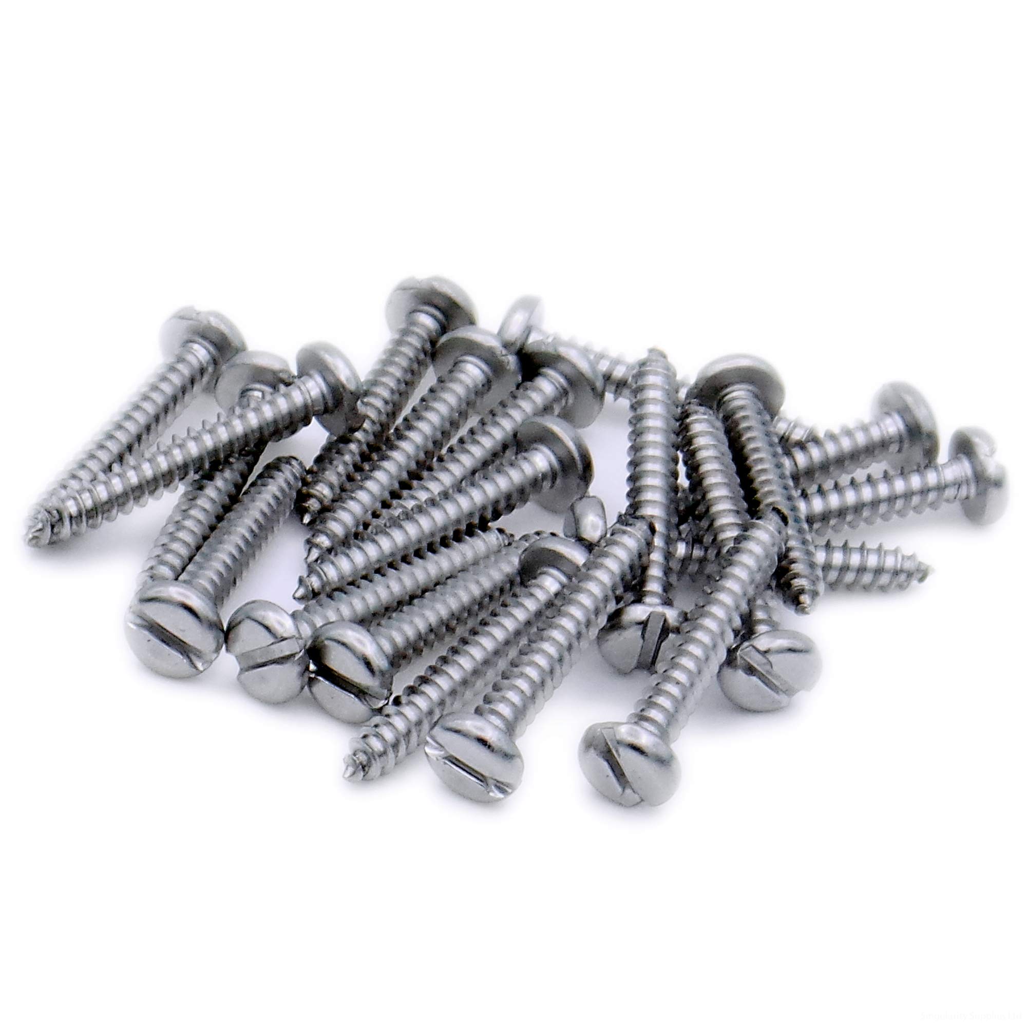 No.6 x 0.375 (3.5mm x 9.5mm) Slot Pan Self-Tapping Screw - Stainless Steel (A2) (Pack of 20)