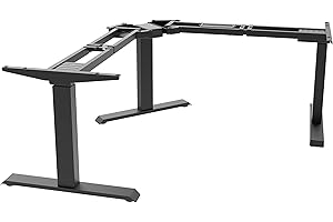 TechOrbits Electric Corner Desk Frame L Shaped 3 Leg Sit Stand Desk with Triple Motors, Memory Settings, and Telescopic Height Adjustment