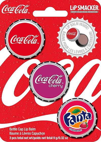Lip Smacker Coca-Cola Set 3 Flavoured Lip Balms Classic Cherry Fanta Strawberry