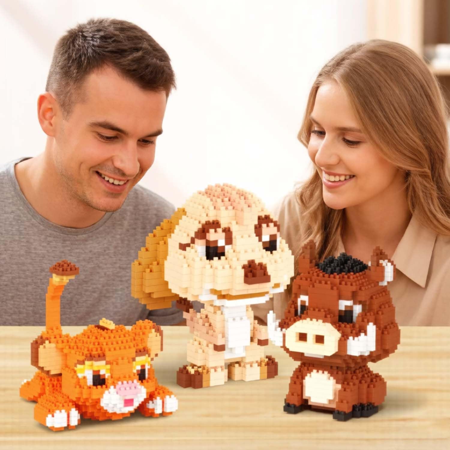 QLT QIAOLETONG Tiere Bausteine Set, 1856PCS Micro Mini Klemmbausteine mit Löwe, Warzenschwein, Erdmännchen, Tiere Baustein Bausatz für Erwachsene, Nicht Kompatibel mit Lego 5