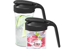 Masontops Multi Pour Top Mason Jar Lid with Handle - Wide Mouth Mason Jar Pour Spout Lid Pourer - Ball Mason Jar Pitcher Lid with Handle and Flip Cap