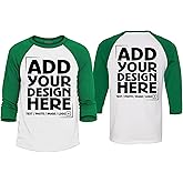 Personalized Custom Design Your Own Front Back Raglan Baseball Shirt Customizable Shirts