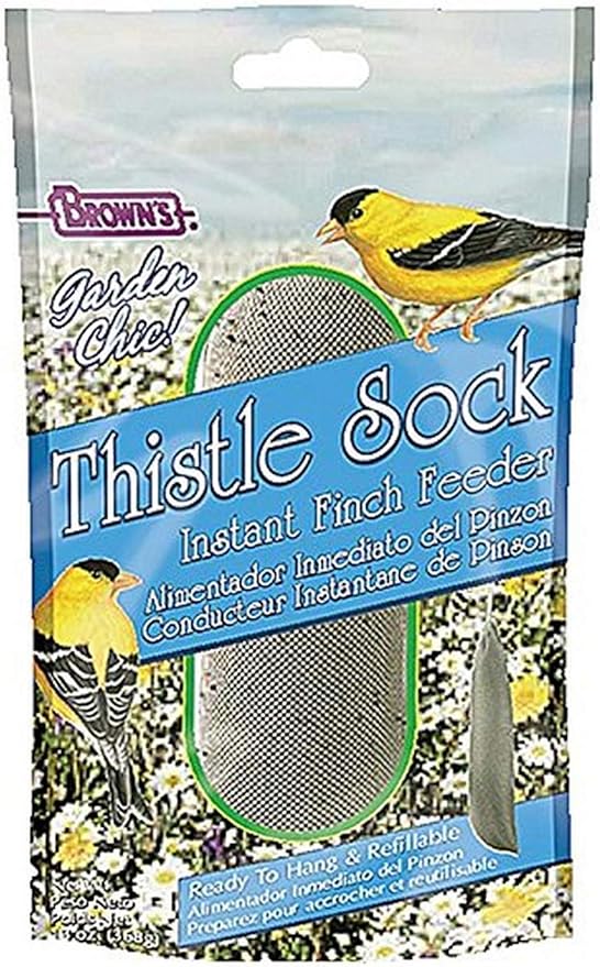 Amazon Com Brown S Bird Seed Thistle Sock Finch Feeder 13 Ounce