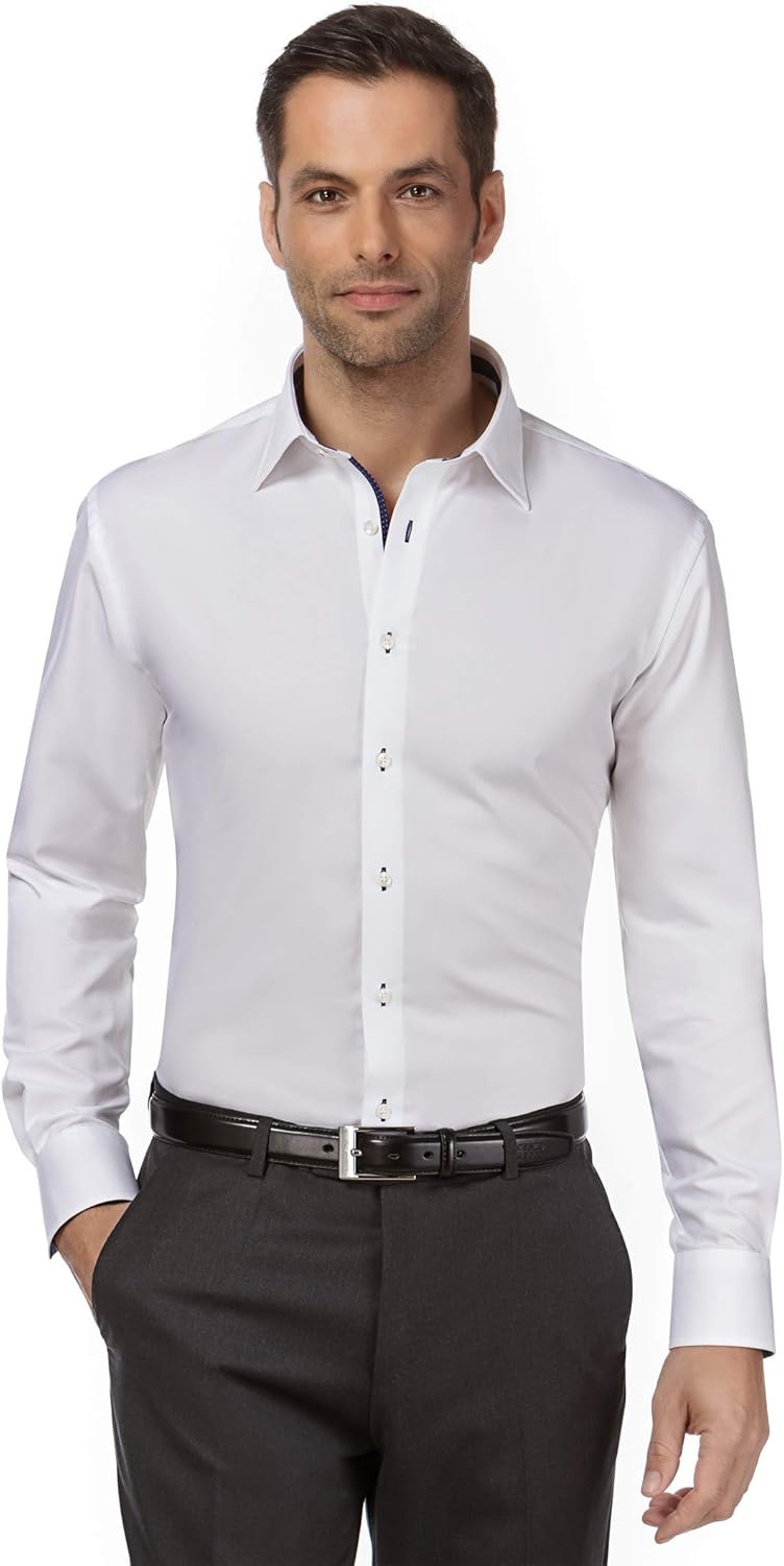 100% Coton Vincenzo Boretti Chemise Homme Coupe cintrée ...