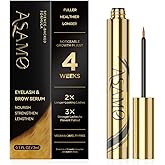 Eyelash & Eyebrow Growth Serum – 15 Plant Extracts for Longer, Denser & Fuller Lashes & Brows, Boosts Natural Hair Development,eyelash serum,Hypoallergenic Oil-Free,lash growth serum (PURE GOLD)