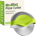 Kitchy Pizza Cutter Wheel with Protective Blade Cover, Ergonomic Pizza Slicer (Green)