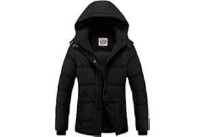 WULFUL Women's Winter Coats Lightweight Warm Thicken Puffer Jacket Waterproof Quilted Winter Jackets with Removable Hood