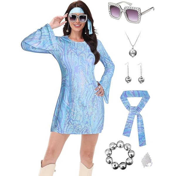 RG Costumes Women's 70's Sweet Heart Halloween Costume - Bell Sleeve Top & Bell Bottom Pants Set, Includes Headband 5 thumbnail image