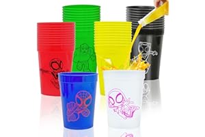 Hbavfihnbg 24 Pcs Spider Party Favors 12 OZ Spider Reusable Plastic Cups Spider Party Supplies Drinking Cups for Spider Lovers Spider Party Decorations