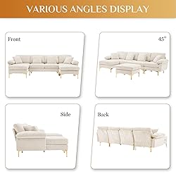 Wrofly U-Shaped Sectional Sofa Couch, 114" Comfy