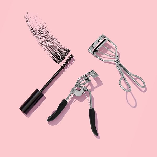 E.L.F. PRO EYELASH CURLER, STRONG, CONTOURED, EYE-OPENING, VOLUMINOUS LASHES, INCLUDES ADDITIONAL RUBBER REPLACEMENT PAD, SILVER