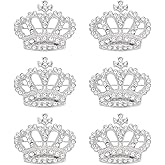PH PandaHall 6pcs Crystal Rhinestone Crown Brooch Pins Crown Brooches for Women Exquisite Alloy Queen Lapel Pins for Birthday Wedding Party Christmas Dresses Suits Blouse Jacket Decoration