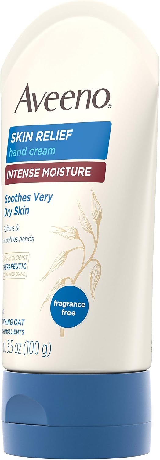 Aveeno Skin Relief Intense Moisture Hand Cream with Soothing Prebiotic Oat for Dry Skin Sensitive Skin Cream Softens & Smooths Hands & Lasts Through Hand Washing - Image 3