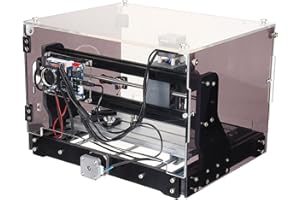 USORASZKT Engraving and milling machine Mini CNC engraving machine 018-SE V2 Engraving machine Transparent housing + 3-axis spindle Suitable for wood Acrylic Plastic Metal Resin