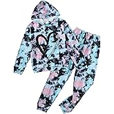 Twosya Girls Clothes Tie Dye Hoodie Long Sleeve Sweatshirt Girls Fall Winter Causal Pant Outfits Set