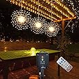 PXBNIUYA 3 Pack 600 LED Solar Starburst Sphere Lights Remote Control,LED Firework Lights 8 Modes Dimmable Waterproof Hanging Fairy Light, Copper Wire Light for Patio Parties Christmas (Warm White)