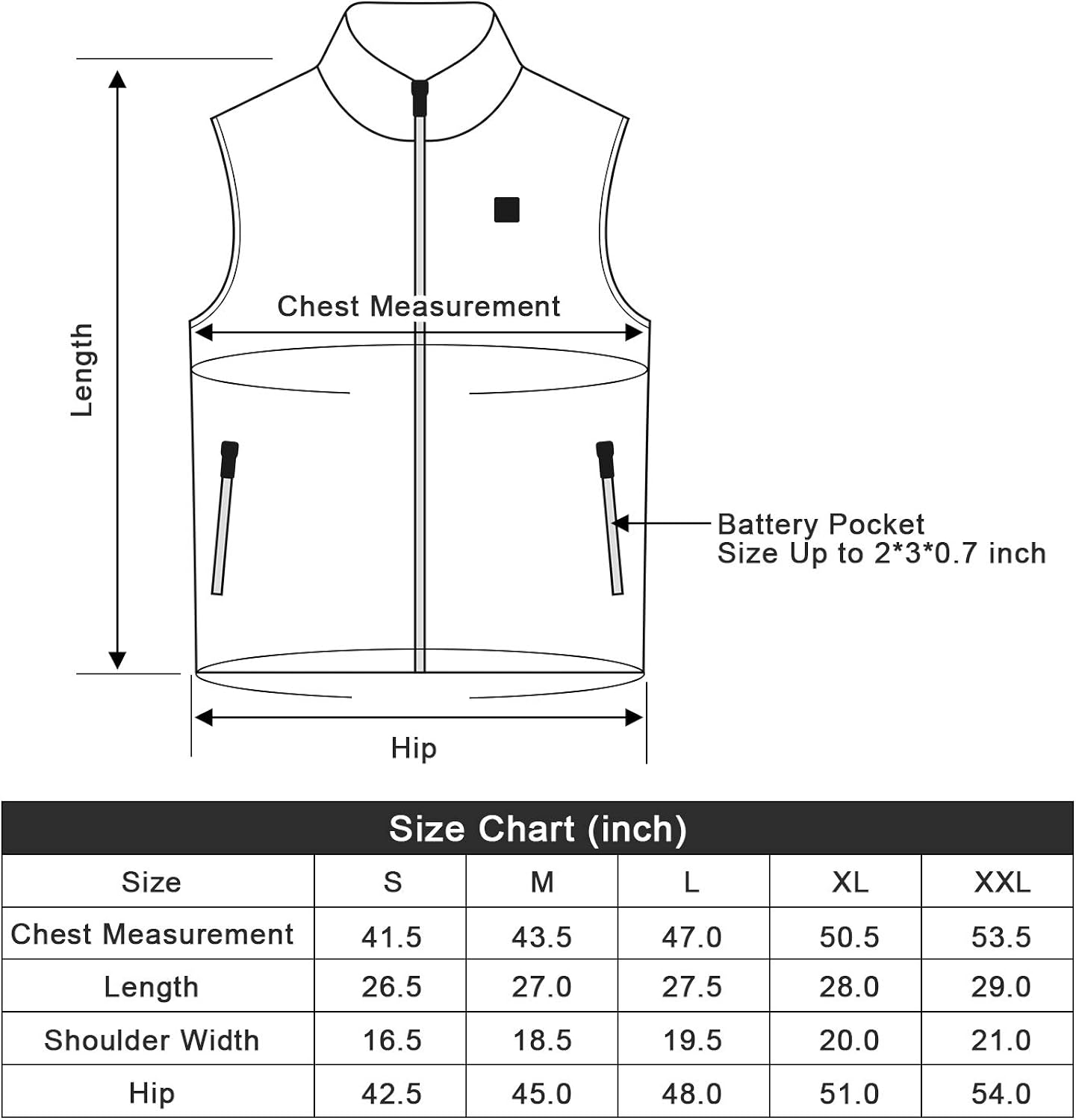 FERNIDA Heated Vest for Men Women USB Charging Electric Heating Vests Water Wind Resistant (Battery Pack not Included) at  Men’s Clothing store