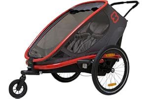 Hamax Outback Two Seat Reclining Multi-Sport Child Bike Trailer + Stroller (Jogger Wheel Sold Separately)