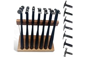 Jewelry Making and Forming Hammers Tool Set, 7 PCS Texture Forming Metal Hammers with Wooden Stand Jewelry Making Supplies of