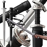 Fidestisan 36inch Handmade Medieval Knight Real Viking Arming Sword Riveted Single-Handed Full Tang Hand and A Half with Black Scabbard/Sheath